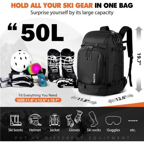 Bags Hikenture Ski Boot Bag Backpack 5l Padded Ski Bag Snowboard Boot